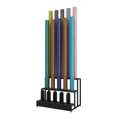 XTGDIEM Stoffrollen-Organizer, Robustes Vinyl-Aufbewahrungsregal Aus Stahl Mit Spender Und Schneider for Vinyl, Leder, Fensterfolie Tapetenpräsentation(75x48x73cm) von XTGDIEM