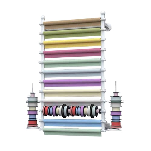 XTGDIEM Wandmontiertes 12-Rollen-Stoffrollen-Lagerregal, Großes Kommerzielles Stoffrollen-Präsentationsregal for Fensterfolien, Tapeten Und Vorhänge(White,120x120x20cm) von XTGDIEM