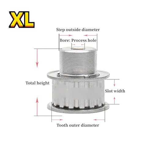1 Stück XL Aluminium Zahnriemenscheibe 10 11 12 13 14 15 16 17 18 19 20 21 22 23 24 25 27 28 29 Zähne Schlitzbreite mm Teilung 5,08(22 Teeth) von XTINKOPW