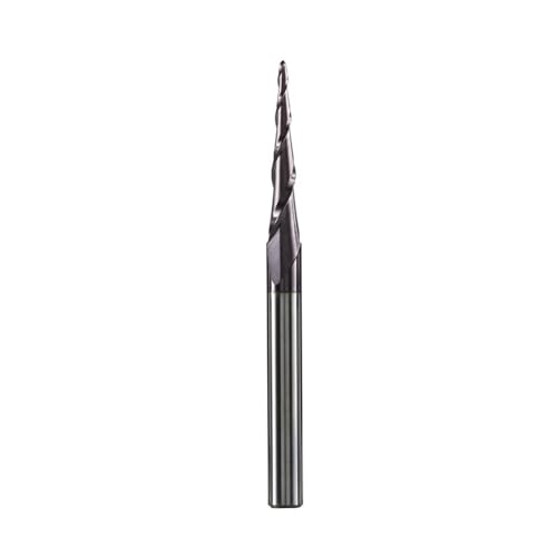 1PC Wolfram Hartmetall-schaftfräser 4mm 6mm 8mm Ball Nase Konische Schaftfräser Router Bits CNC Kegel Holz Metall Fräser (Size : R0.5-30.5-D6-TiAlN) von XTINKOPW
