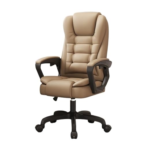 Hohe Rückenlehne Bürostuhl, Schreibtischstuhl aus PU-Leder for Erwachsene, hohe Rückenlehne, Chefsessel mit Lendenwirbelstütze, hochklappbare Armlehne, rollender, drehbarer, verstellbarer Arbeitsstuhl von XTJS56QB