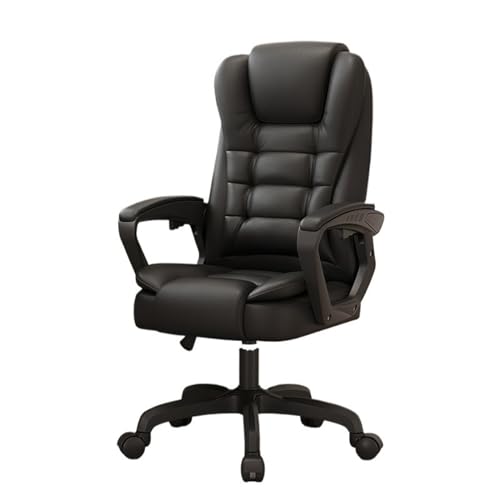 Hohe Rückenlehne Bürostuhl, Schreibtischstuhl aus PU-Leder for Erwachsene, hohe Rückenlehne, Chefsessel mit Lendenwirbelstütze, hochklappbare Armlehne, rollender, drehbarer, verstellbarer Arbeitsstuhl von XTJS56QB