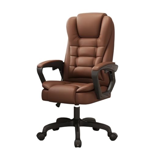 Hohe Rückenlehne Bürostuhl, Schreibtischstuhl aus PU-Leder for Erwachsene, hohe Rückenlehne, Chefsessel mit Lendenwirbelstütze, hochklappbare Armlehne, rollender, drehbarer, verstellbarer Arbeitsstuhl von XTJS56QB