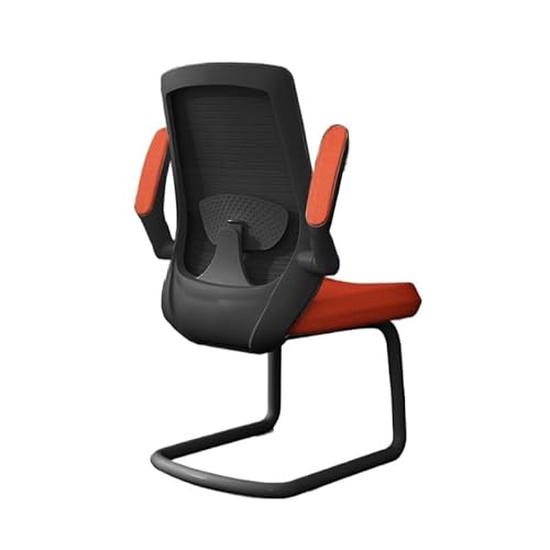 Hohe Rückenlehne Chefsessel mit verstellbaren Armlehnen und Metallschlittenbasis, Schreibtischstuhl mit hoher Rückenlehne und Netzgewebe for das Arbeitszimmer von Erwachsenen Einstellbar(Orange) von XTJS56QB