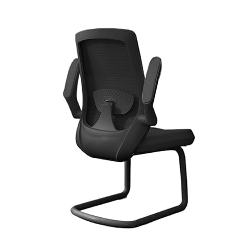 Hohe Rückenlehne Chefsessel mit verstellbaren Armlehnen und Metallschlittenbasis, Schreibtischstuhl mit hoher Rückenlehne und Netzgewebe for das Arbeitszimmer von Erwachsenen Einstellbar(Schwarz) von XTJS56QB