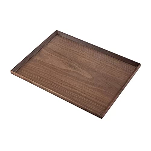 Kaffeetisch Haushalt Holz Tablett Walnuss Tee-Set Tablett Desktop Lagerung Tablett Kaffee Shop Restaurant Service Tablett zum Frühstück(Groß) von XTJS56QB