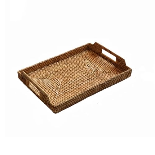 Kaffeetisch Home Rattan Teetablett Handgewebtes Dessert-Snack-Tablett Handtablett im chinesischen Stil, Desktop-Aufbewahrungstablett Nachmittagstee-Snack-Milch-Teetablett zum Frühstück Kaffeetisch Home Rattan Teetablett Handgewebtes Dessert-Snack-Tablett Handtablett im chinesischen Stil, Desktop-Aufbewahrungstablett Nachmittagstee-Snack-Milch-Teetablett zum Frühstück von XTJS56QB