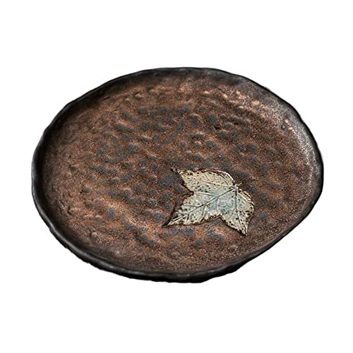 Kaffeetisch Vintage raues Keramiktablett Zen Home Keramik Service Tablett Teeservice Tablett Restaurant Service Tablett zum Frühstück von XTJS56QB