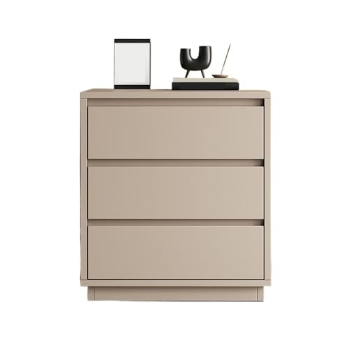 Storage Nachttisch aus Holz mit großer Kapazität und DREI Schubladen, for Zuhause, Schlafzimmer, Nachttisch, Aufbewahrungsschrank, Farbe Khaki Shelf(Klein) von XTJS56QB