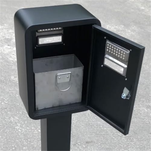 XTJS56QB Abnehmbare Vertikaler Aschenbecher aus Eisen for den Außenbereich, gebranntes Emaille, Straßenplatz mit Schloss, Säule for Zigarettenstummel Hotels(Bruin) von XTJS56QB