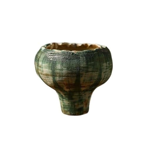 XTJS56QB Garten Vintage Keramik Blumentopf Kleiner Haushaltsgröße Handgemachter grüner Blumentopf Innendekoration Innenbereich von XTJS56QB