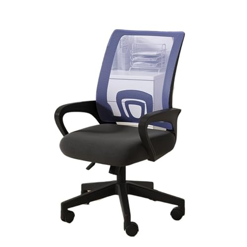 XTJS56QB Hohe Rückenlehne Bequemer Bürostuhl for Zuhause, bequemer Gaming-Drehstuhl, ergonomischer Stuhl mit Netzgewebe und mittlerer Rückenlehne Einstellbar(Blue) von XTJS56QB