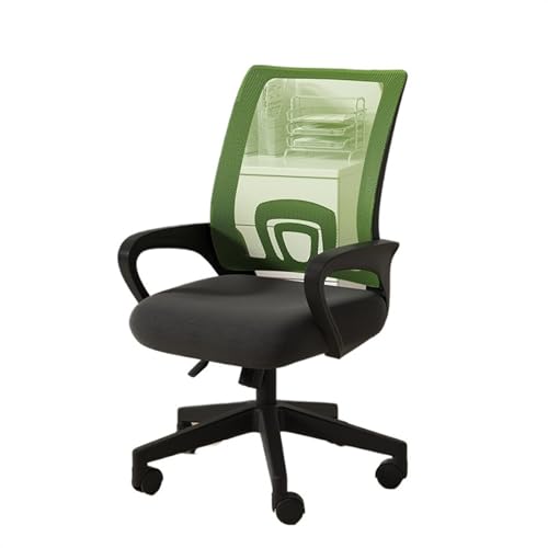 XTJS56QB Hohe Rückenlehne Bequemer Bürostuhl for Zuhause, bequemer Gaming-Drehstuhl, ergonomischer Stuhl mit Netzgewebe und mittlerer Rückenlehne Einstellbar(Green) von XTJS56QB