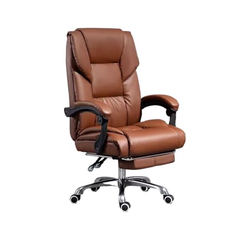 XTJS56QB Hohe Rückenlehne Bürostuhl, bequemer, langlebiger Sitzstuhl, Liegestuhl, Computerstuhl, Drehstuhl, Heimschreibtischstuhl, Business-Stuhl Einstellbar(Bruin) von XTJS56QB