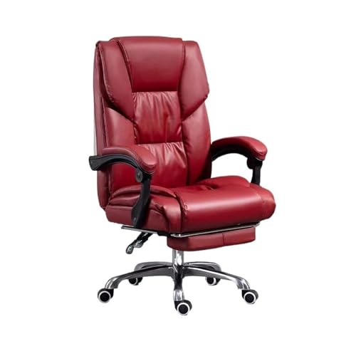 XTJS56QB Hohe Rückenlehne Bürostuhl, bequemer, langlebiger Sitzstuhl, Liegestuhl, Computerstuhl, Drehstuhl, Heimschreibtischstuhl, Business-Stuhl Einstellbar(Red) von XTJS56QB