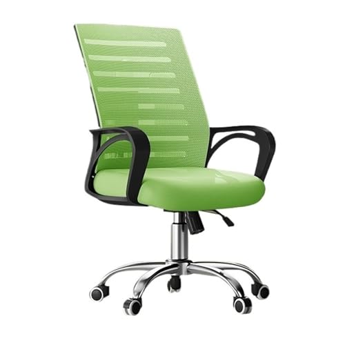 XTJS56QB Hohe Rückenlehne Bürostuhl Ergonomischer Schreibtischstuhl mit Rollen und gestreifter Netzrückenlehne Drehbarer Arbeitsstuhl Einstellbar(Green) von XTJS56QB