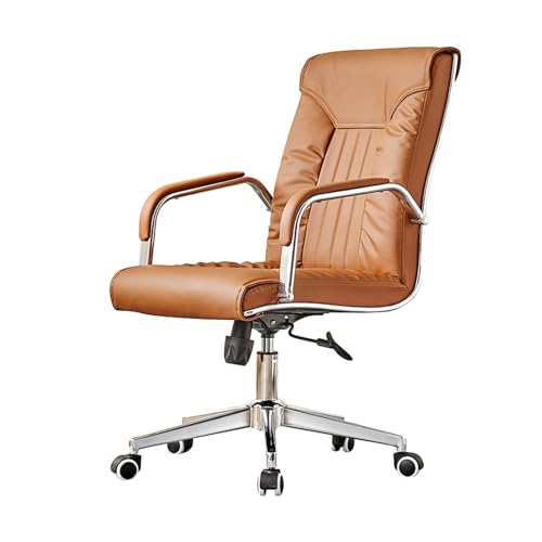 XTJS56QB Hohe Rückenlehne Chefsessel mit hoher Rückenlehne, PU-Leder-Bürostuhl mit Armlehne, ergonomischer Schreibtischstuhl for das Home-Office Einstellbar(Bruin) von XTJS56QB