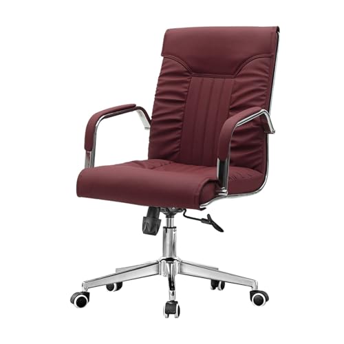 XTJS56QB Hohe Rückenlehne Chefsessel mit hoher Rückenlehne, PU-Leder-Bürostuhl mit Armlehne, ergonomischer Schreibtischstuhl for das Home-Office Einstellbar(Red) von XTJS56QB