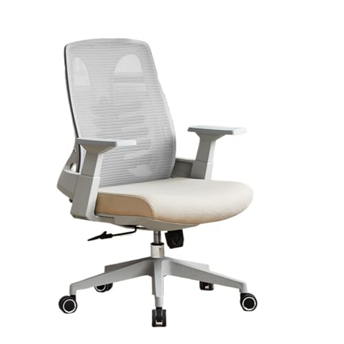 XTJS56QB Hohe Rückenlehne Ergonomischer Bürostuhl Ergonomischer Stuhl Bequemer sitzender Computerstuhl Home Waist Study Chair Konferenzstuhl Liftsitz Einstellbar(Beige) von XTJS56QB