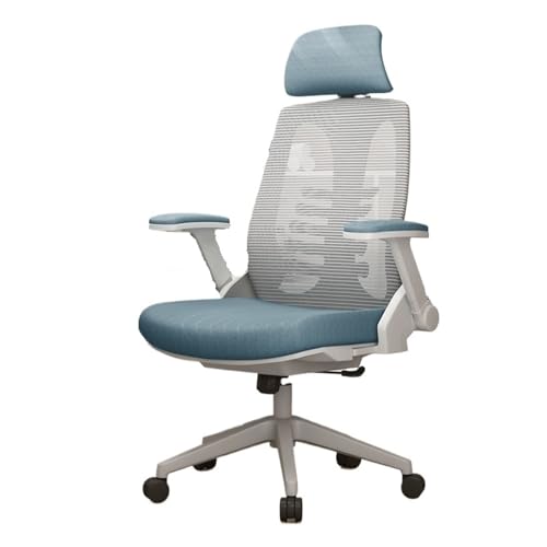 XTJS56QB Hohe Rückenlehne Ergonomischer Stuhl mit Lordosenstütze, Bürostuhl, bequemer, drehbarer Computerstuhl for das Arbeitszimmer zu Hause, Schreibtischstuhl Einstellbar(Blue) von XTJS56QB