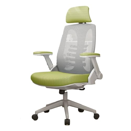 XTJS56QB Hohe Rückenlehne Ergonomischer Stuhl mit Lordosenstütze, Bürostuhl, bequemer, drehbarer Computerstuhl for das Arbeitszimmer zu Hause, Schreibtischstuhl Einstellbar(Green) von XTJS56QB