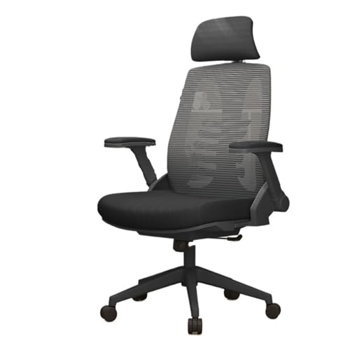 XTJS56QB Hohe Rückenlehne Ergonomischer Stuhl mit Lordosenstütze, Bürostuhl, bequemer, drehbarer Computerstuhl for das Arbeitszimmer zu Hause, Schreibtischstuhl Einstellbar(Schwarz) von XTJS56QB