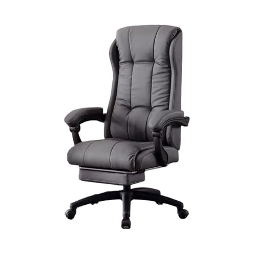 XTJS56QB Hohe Rückenlehne Heimcomputerstuhl, bequemer Liege-Bürostuhl, ergonomischer Stuhl, Gaming-Stuhl mit hoher Rückenlehne Einstellbar(Grigio) von XTJS56QB