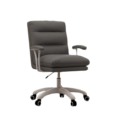 XTJS56QB Hohe Rückenlehne Home-Office-Stuhl, PU-Leder, Drehstuhl for platzsparenden ergonomischen Stuhl, moderner, mittelhoher Drehstuhl for Kosmetik Einstellbar von XTJS56QB