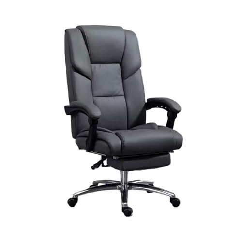 XTJS56QB Hohe Rückenlehne Home-Studienstuhl mit hoher Rückenlehne, moderner Luxus-Drehstuhl, hochklappbarer Chefsessel, ergonomischer Sessel Einstellbar(Grigio) von XTJS56QB