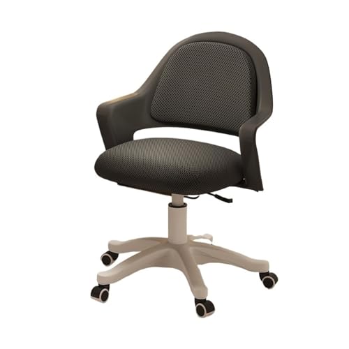 XTJS56QB Hohe Rückenlehne Kleiner Bürostuhl mit Lift, Computerstuhl, bequemer Bürostuhl, Heim-Rückenlehne, Arbeitsstuhl, Schlafzimmer-Schreibtischstuhl Einstellbar(Schwarz) von XTJS56QB