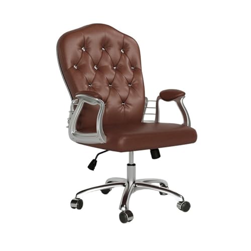 XTJS56QB Hohe Rückenlehne Luxus Moderne Computer Stuhl Buch Büro Aufzug Drehstuhl Komfortable Sitzende Mode Haushalt Stuhl mit Hoher Rückenlehne Einstellbar(Bruin) von XTJS56QB