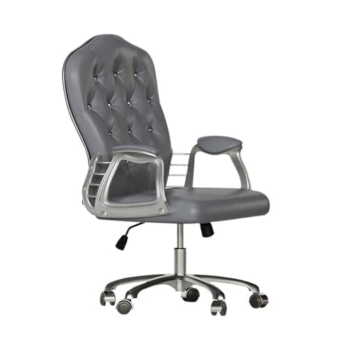 XTJS56QB Hohe Rückenlehne Luxus Moderne Computer Stuhl Buch Büro Aufzug Drehstuhl Komfortable Sitzende Mode Haushalt Stuhl mit Hoher Rückenlehne Einstellbar(Grigio) von XTJS56QB