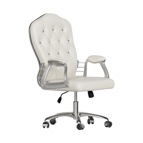 XTJS56QB Hohe Rückenlehne Luxus Moderne Computer Stuhl Buch Büro Aufzug Drehstuhl Komfortable Sitzende Mode Haushalt Stuhl mit Hoher Rückenlehne Einstellbar(Weiß) von XTJS56QB
