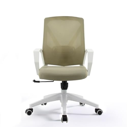 XTJS56QB Hohe Rückenlehne Modischer, Verstellbarer Bürodrehstuhl, ergonomischer Netz-Arbeitsdrehstuhl mit mittlerer Rückenlehne und Rollen, Studien- und Konferenzstuhl, Rückenlehne Einstellbar(Beige) von XTJS56QB