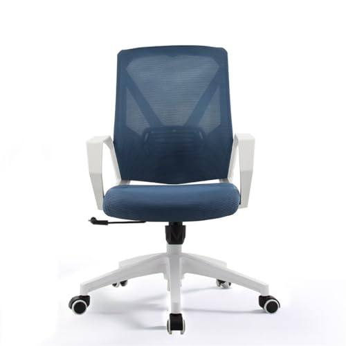 XTJS56QB Hohe Rückenlehne Modischer, Verstellbarer Bürodrehstuhl, ergonomischer Netz-Arbeitsdrehstuhl mit mittlerer Rückenlehne und Rollen, Studien- und Konferenzstuhl, Rückenlehne Einstellbar(Blue) von XTJS56QB