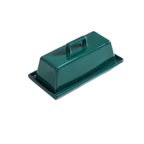 XTJS56QB Multi-Funktion Einfache Käsebutterdose mit Deckel Dim Sum Schale Keramikbutterdose Spezialgeschirr Haushaltskäsebutterbox für Arbeitsplatte(Green) von XTJS56QB