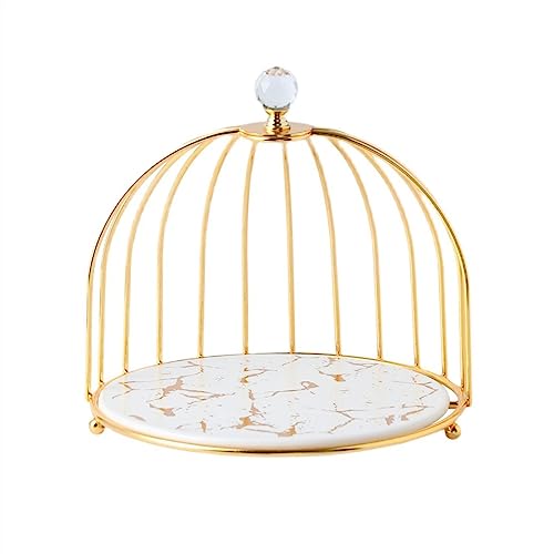 XTJS56QB Multifunktional Kreativer runder Kuchenständer in Vogelkäfigform, Dessert-Kuchen-Präsentationsständer, Nachmittagstee-Dim-Sum-Tablett Tortenständer(Schwarz,8inch) von XTJS56QB