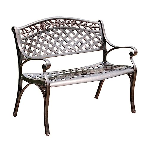 XTJS56QB Ruhebank Metall-Gartenbank mit Rückenlehne und Armlehne for Veranda, Terrasse, Garten und Hof Außenbereich von XTJS56QB