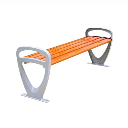 XTJS56QB Ruhebank Orange Park Outdoor-Bank, Aluminium-Stuhlbeine, die mehrere Personen ohne Rückenlehne abstützen Außenbereich von XTJS56QB