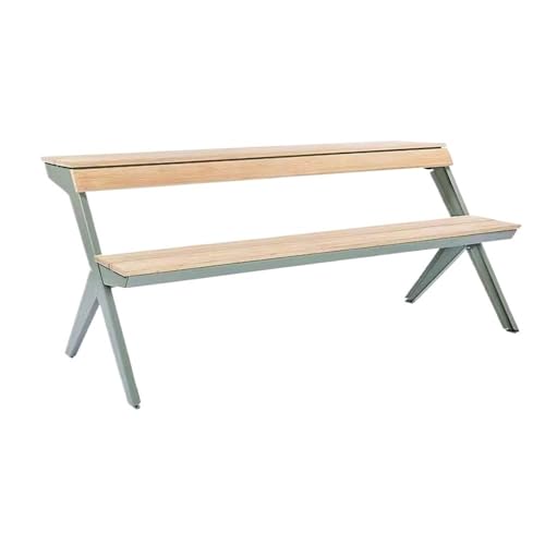 XTJS56QB Ruhebank Park-Außenstuhl, Bank mit Stahl-Metallrahmen, Stuhloberfläche aus Kunststoffholz, Lounge-Tische for Garten und Terrasse Außenbereich(Mittel) von XTJS56QB