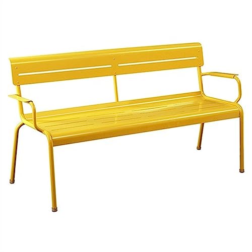 XTJS56QB Ruhebank Terrassenbank for den Außenbereich, Aluminiumlegierung, mit Rückenlehne, geeignet for Balkone, Gärten, Decks, Hinterhöfe Außenbereich(Yellow,120x55x82CM) von XTJS56QB