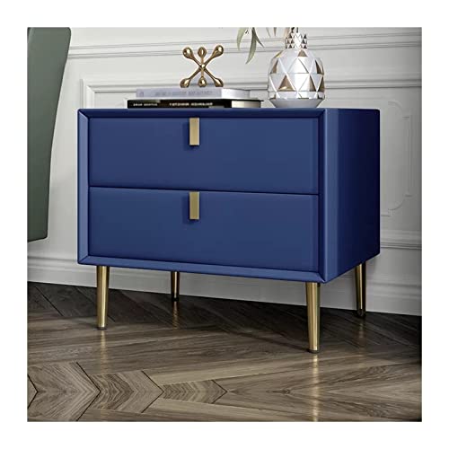 XTJS56QB Storage Moderner Nachttisch aus Kunstleder mit 2 Schubladen, Nachttisch-Endseite mit Holzrahmen Shelf(L40xD40xH48cm) von XTJS56QB