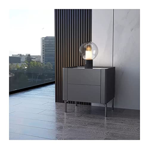 XTJS56QB Storage Moderner Nachttisch mit elegantem Marmormuster und hohen Metallbeinen Shelf(L50xD40xH50cm) von XTJS56QB