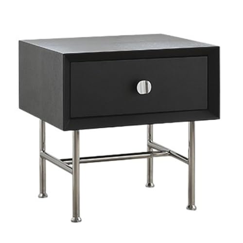 XTJS56QB Storage Moderner minimalistischer Nachttisch aus Holz for das Schlafzimmer, schwarzer Nachttisch, niedriger Schrank, Beistelltisch Shelf von XTJS56QB