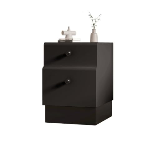 XTJS56QB Storage Nachttisch aus Holz for Zuhause, Schlafzimmer, Gästezimmer, klein, schmale Seite, Mezzanine-Schrank, Schwarz Shelf(Klein) von XTJS56QB