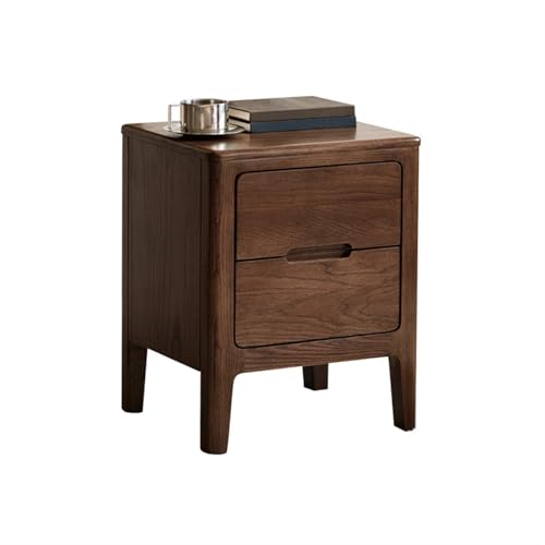 XTJS56QB Storage Nachttisch aus Massivholz, Sideboard mit Stauraum for das Wohnzimmer, braun/Frühholz, Nachttisch mit 2 Schubladen, Schrank for Schlafzimmer und Wohnzimmer Shelf(Bruin) von XTJS56QB