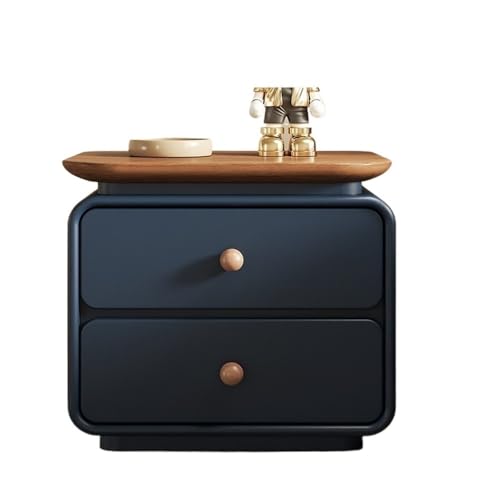 XTJS56QB Storage Nachttisch mit Tablett Schlafzimmer Nachttisch Doppelschublade Aufbewahrungsschrank Blau Esszimmerschrank Shelf(Mittel) von XTJS56QB