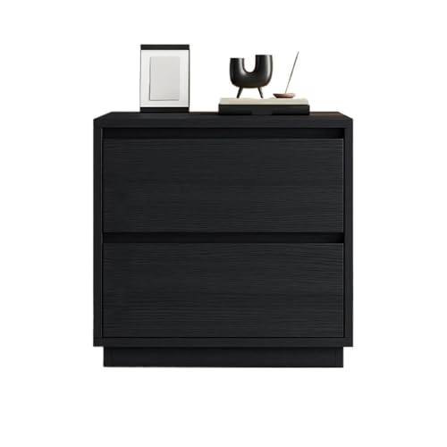 XTJS56QB Storage Schwarzer Nachttisch aus Holz for Zuhause, Schlafzimmer, Nachttisch, Schrank mit Doppelschublade Shelf(Mittel) von XTJS56QB