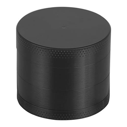 GRINDER Alu Crusher Tabak Gewürz Kräuter Mühle Schaber Aluminium FEIN Sieb 40mm (Schwarz) von XTRAFAST