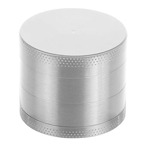 GRINDER Alu Crusher Tabak Gewürz Kräuter Mühle Schaber Aluminium FEIN Sieb 40mm (Silber) von XTRAFAST